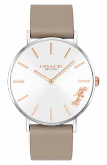 COACH Perry Leather Strap Watch, 36mm