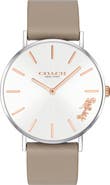 COACH Perry Leather Strap Watch, 36mm