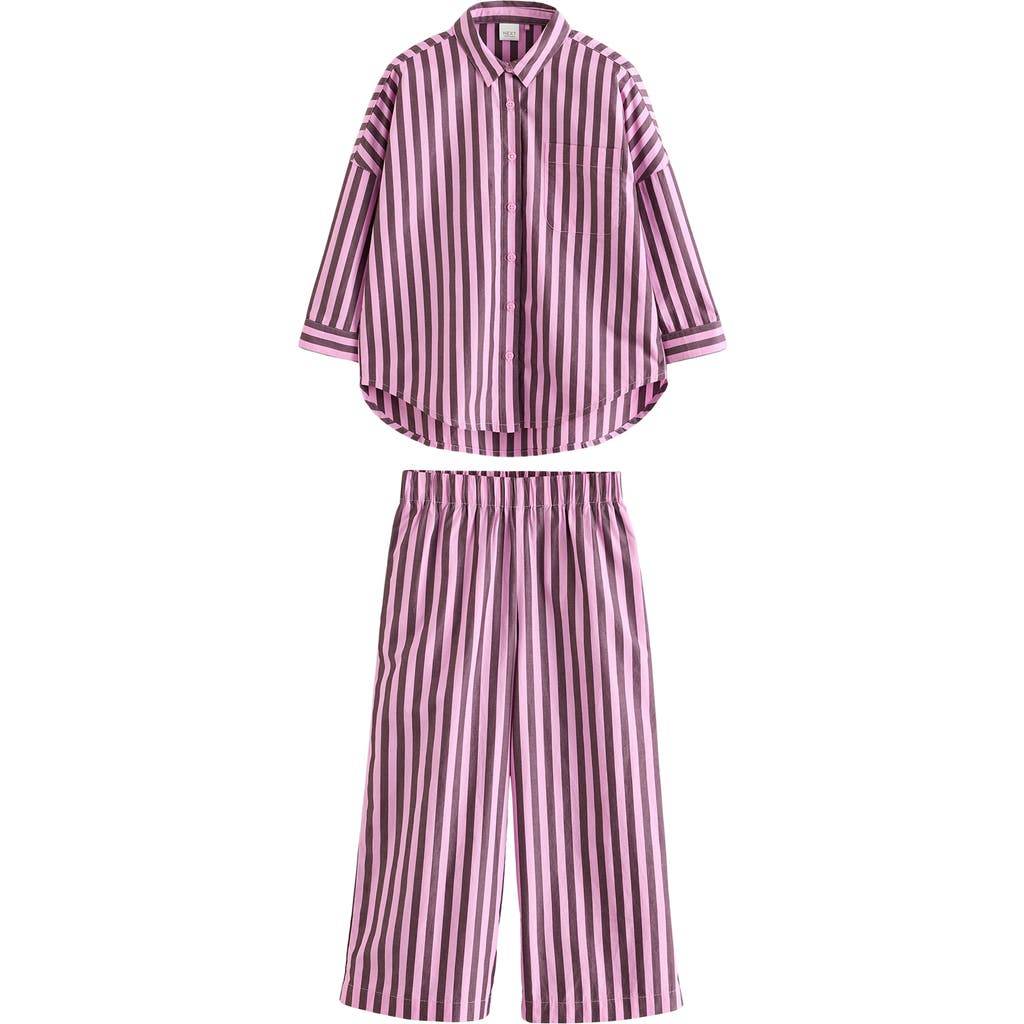 NEXT NEXT KIDS' STRIPE COTTON BUTTON-UP SHIRT & PANTS SET