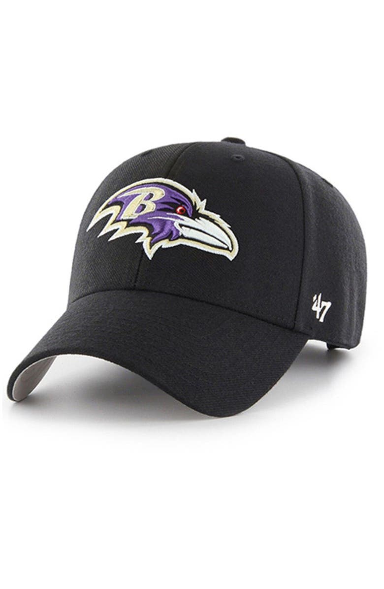 '47 Men's '47 Black Baltimore Ravens MVP Adjustable Hat, Main, color,