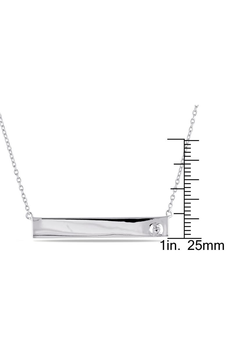 White Sapphire Linear Necklace Sterling Silver, Alternate, color, Sterling Silver