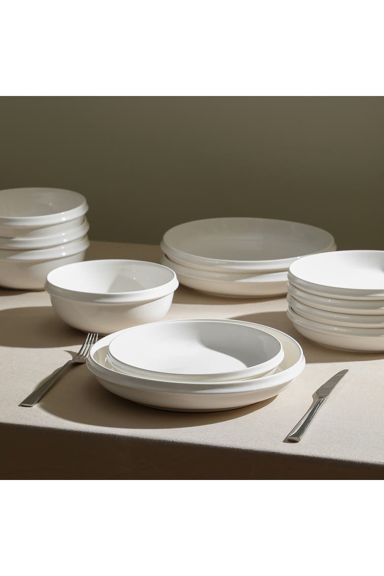 Verso Porcelain 24-Piece Dinnerware Set, Alternate, color, White