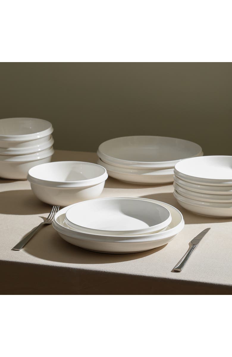 Stone Lain Verso Porcelain 24-Piece Dinnerware Set, Alternate, color, White