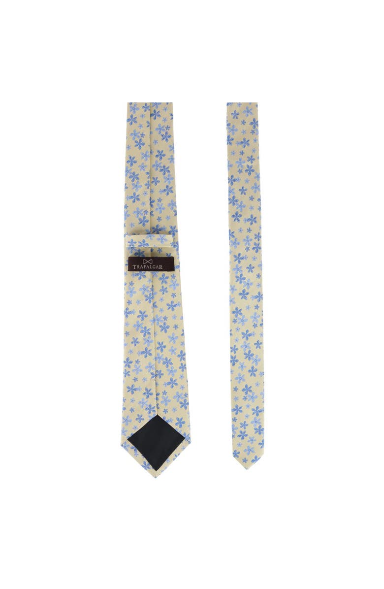 Trafalgar Weldon Floral Silk Novelty Necktie, Alternate, color, Yellow And Light Blue