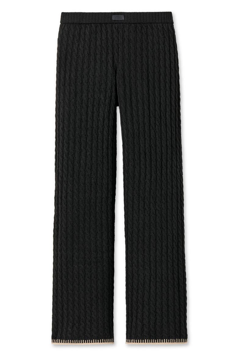 Rylynn Cable Knit Straight Leg Pants, Alternate, color, BLACK