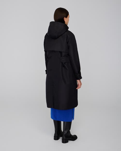 Quartz Co. Marina | Hooded 3-in-1 Trench Coat In Black