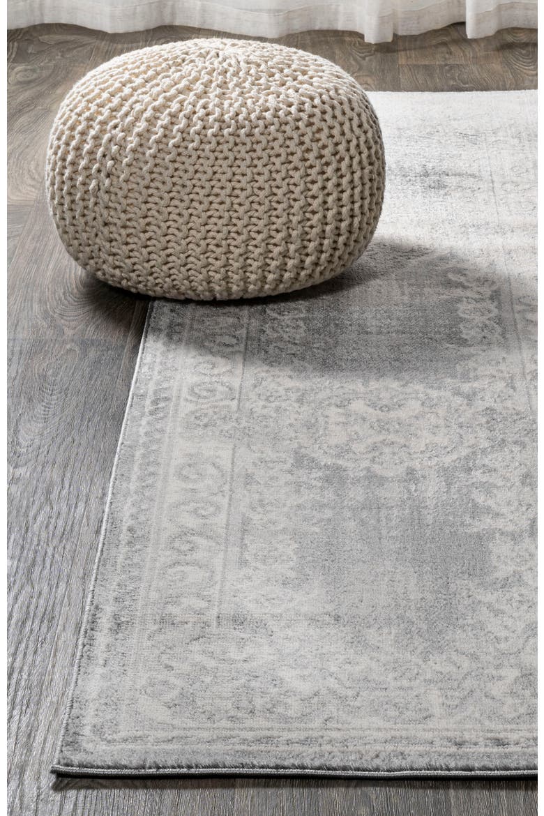 Rosalia Cottage Medallion Area Rug, Alternate, color, Ivory/Gray