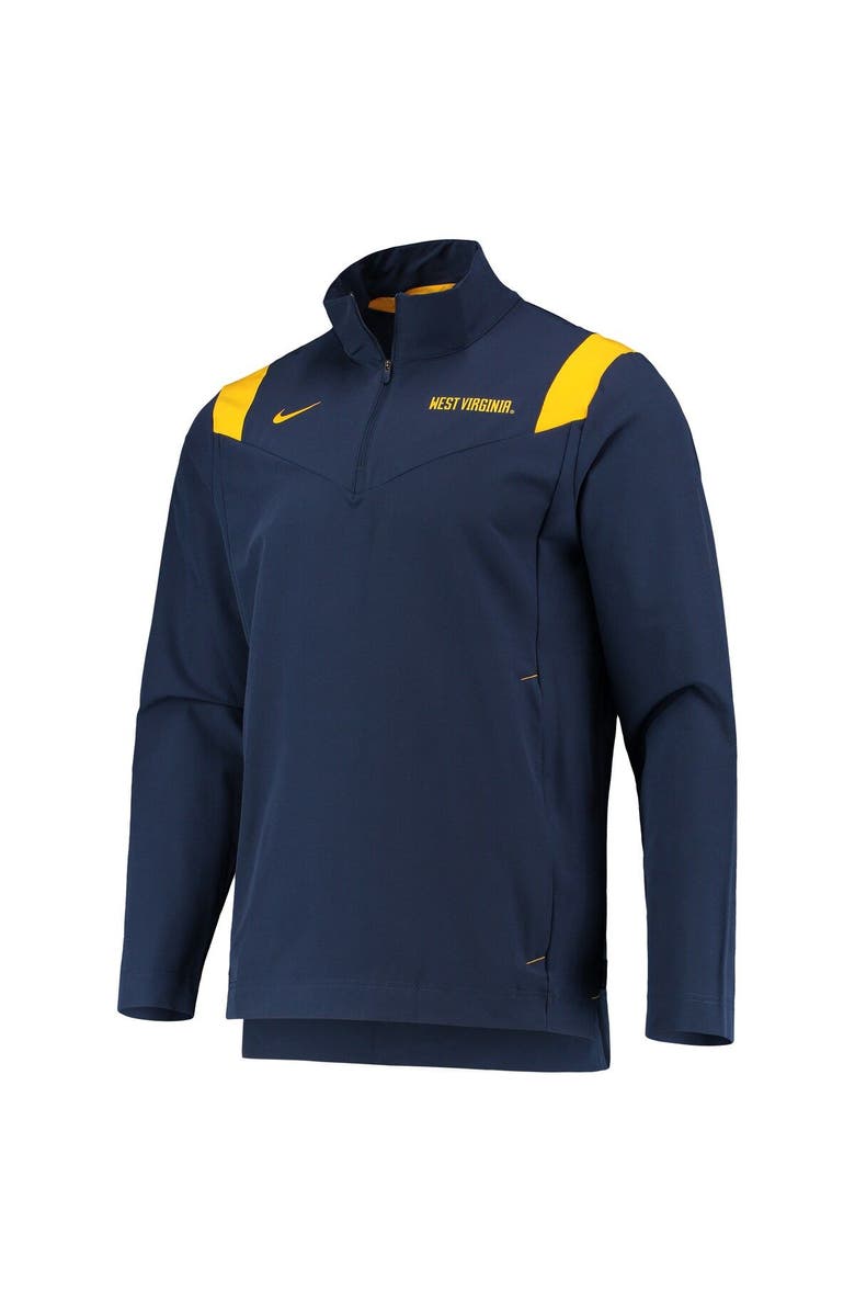 Nike Men's Nike Navy West Virginia Mountaineers 2021 Team Coach Quarter-Zip Jacket, Alternate, color, 