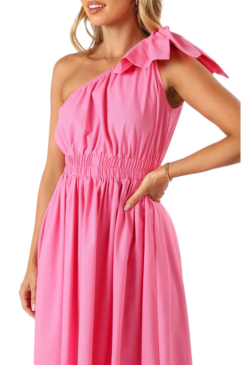 Kailey One-Shoulder Dress, Alternate, color, HOT PINK