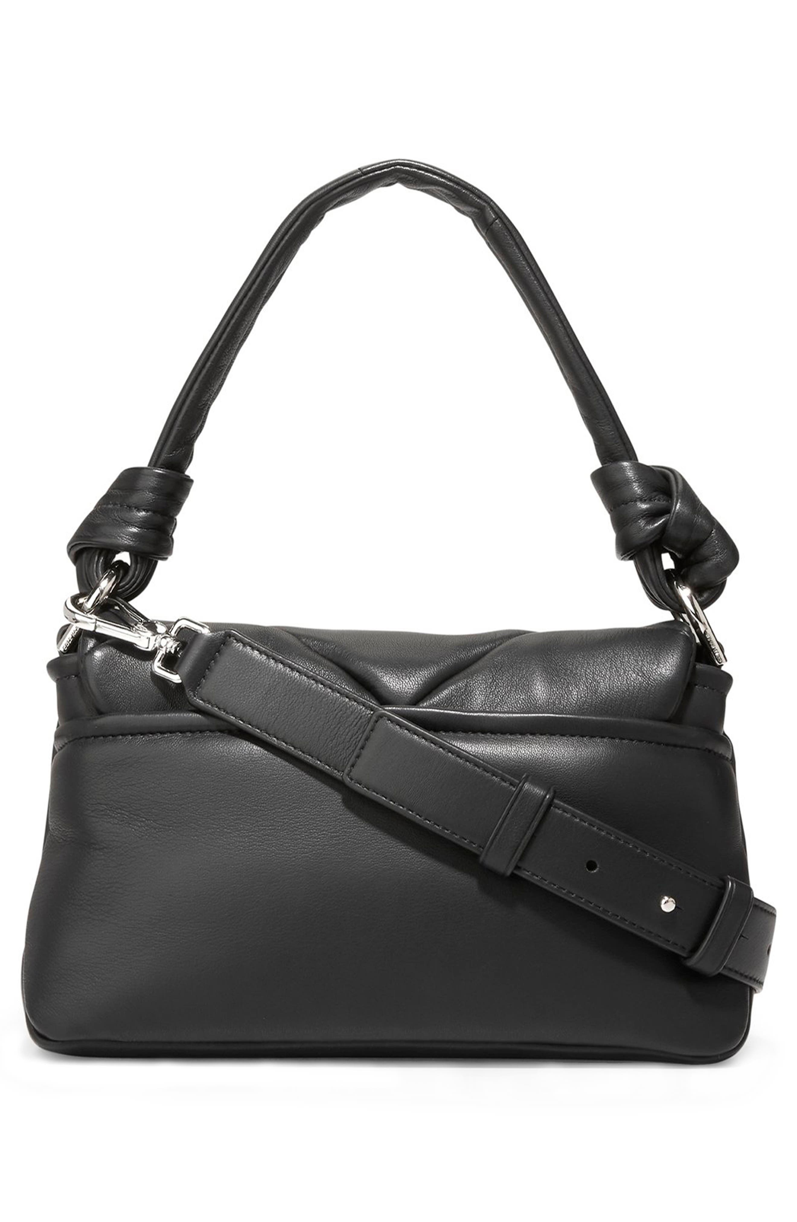 Quilted Leather Shoulder Bag, Alternate, color, BLACK