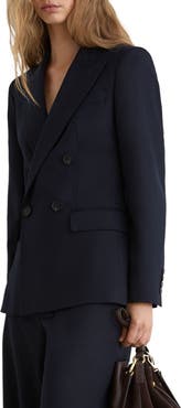 Reiss Solene Wool Blend Double Breasted Suit Blazer