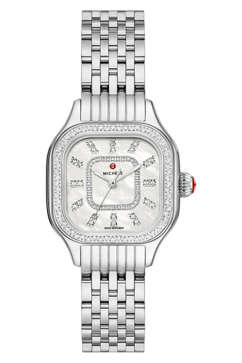Meggie Diamond Dial Bracelet Watch, 29mm, Main, color, STAINLESS STEEL