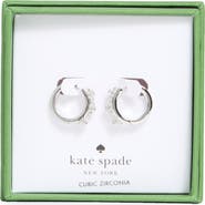 Kate Spade New York flower cubic zirconia huggie hoop earrings