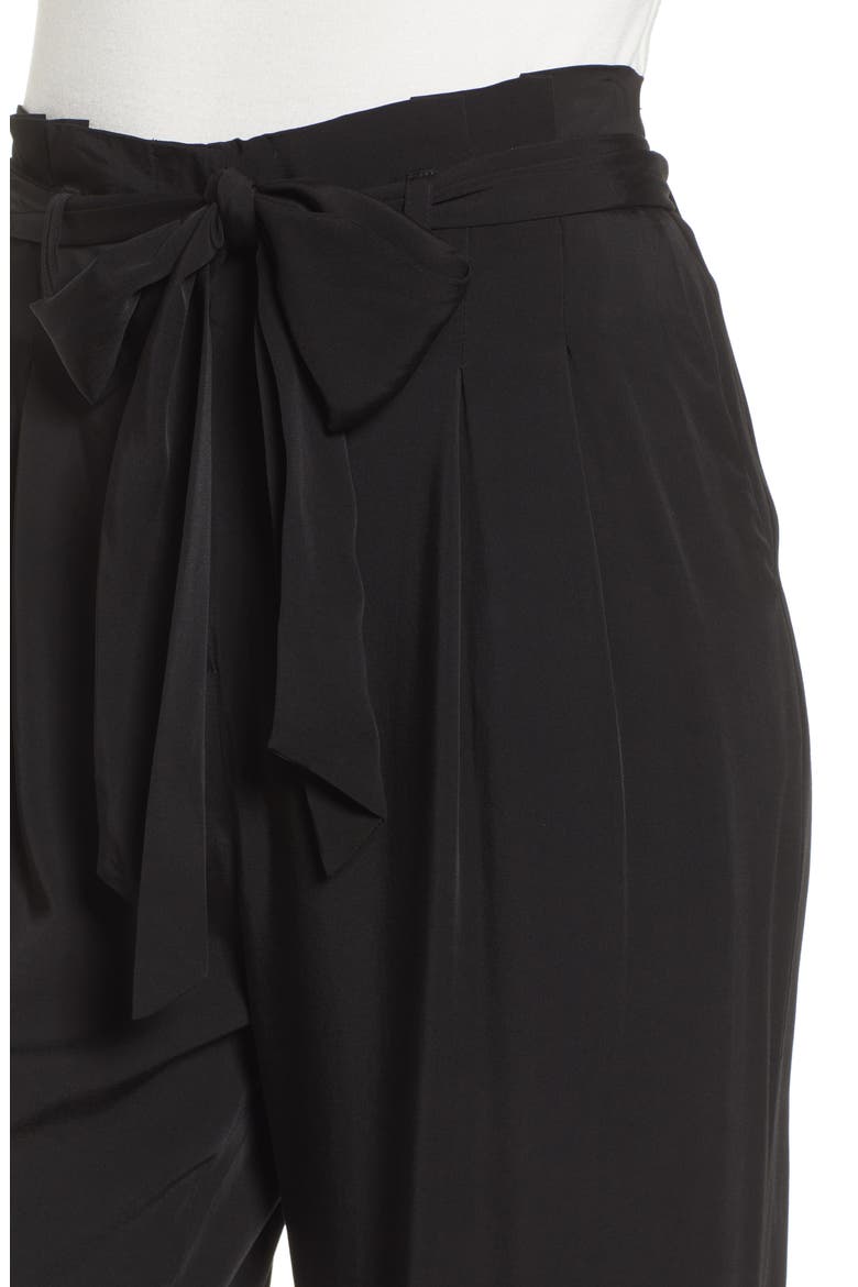 Tie Waist Pants, Alternate, color, BLACK