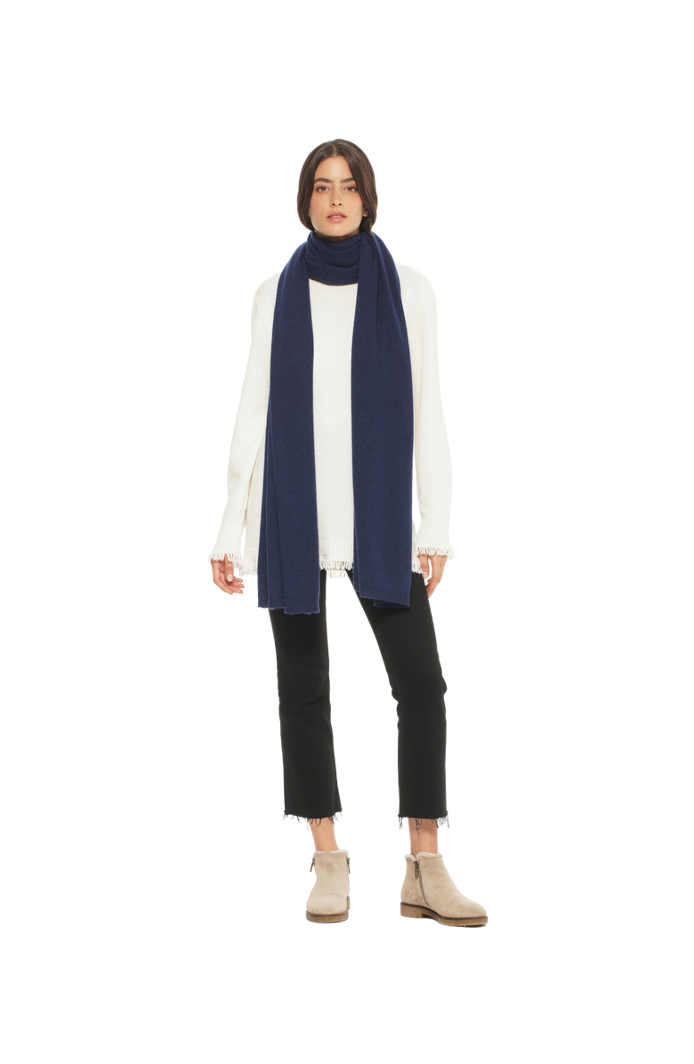 Monticelli Cashmere Lightweight Pure Cashmere Long Wrap Scarf, Alternate, color, Black