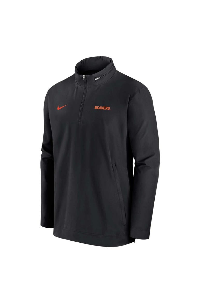 Men's Nike Black Oregon State Beavers 2024 Sideline Coach Quarter-Zip Hoodie Jacket, Alternate, color, Black