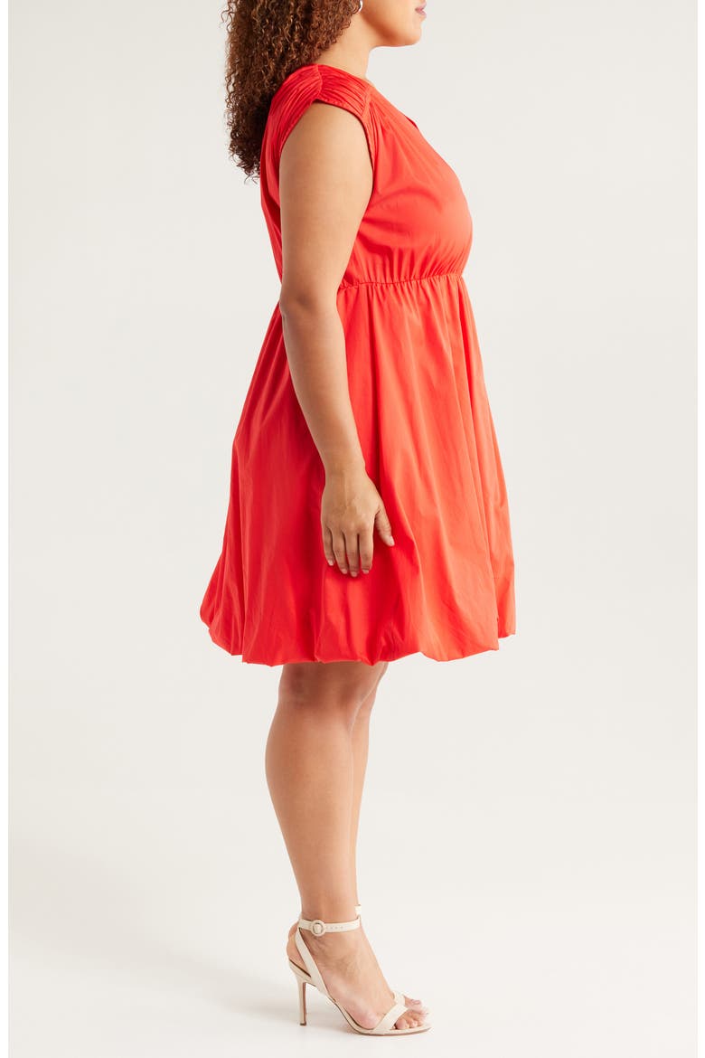 Arla Bubble Hem Cotton Dress, Alternate, color, POPPY RED
