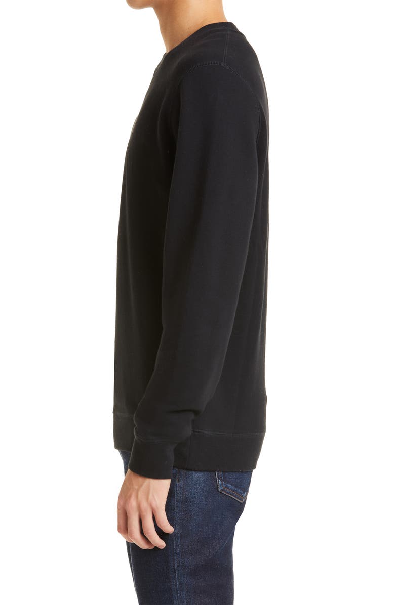 Sunspel Men's Crewneck Cotton French Terry Sweatshrt, Alternate, color, Black