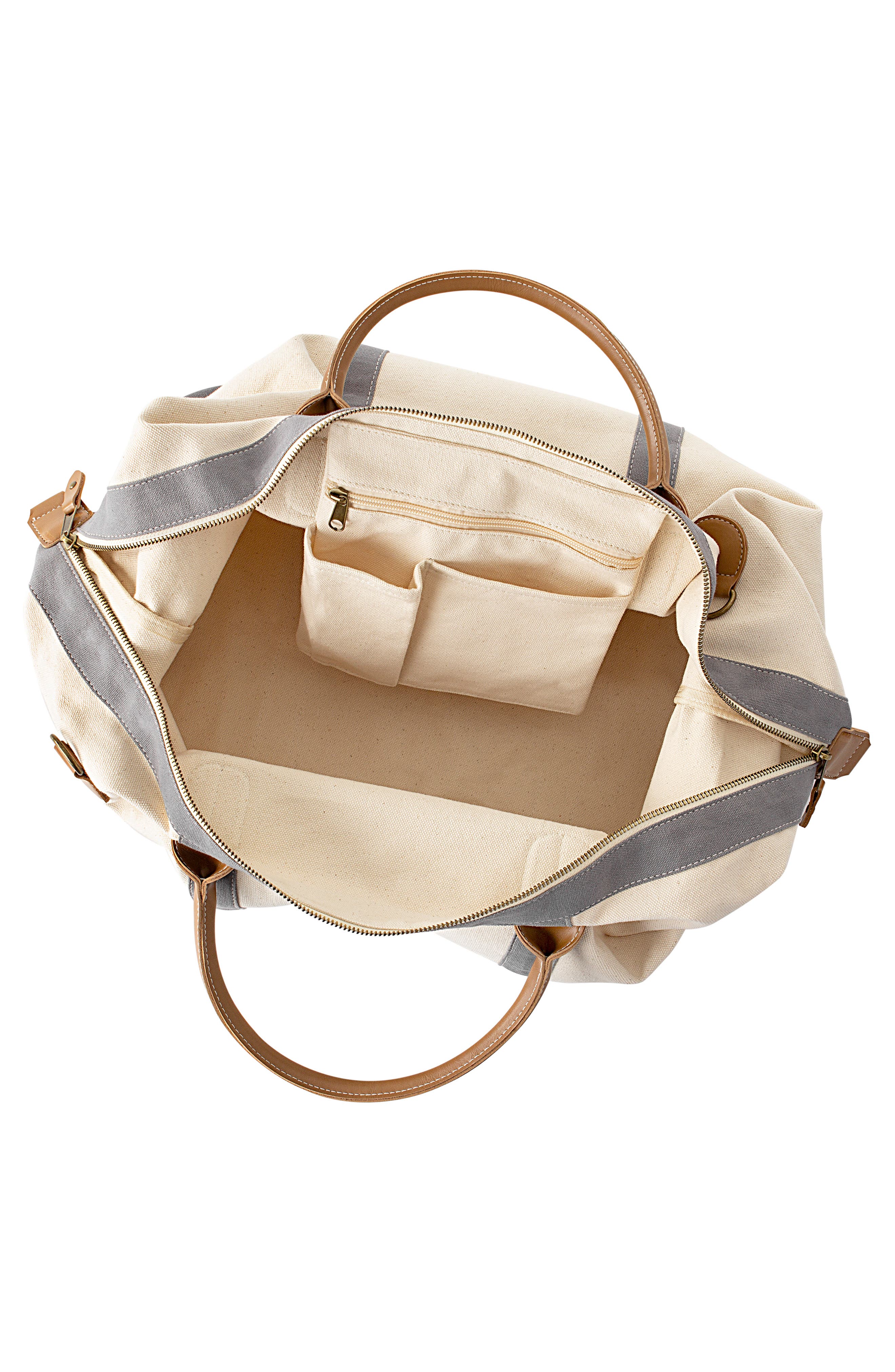 Cathy's Concepts Cathys Concepts Monogram Canvas Duffle Bag, Alternate, color, 