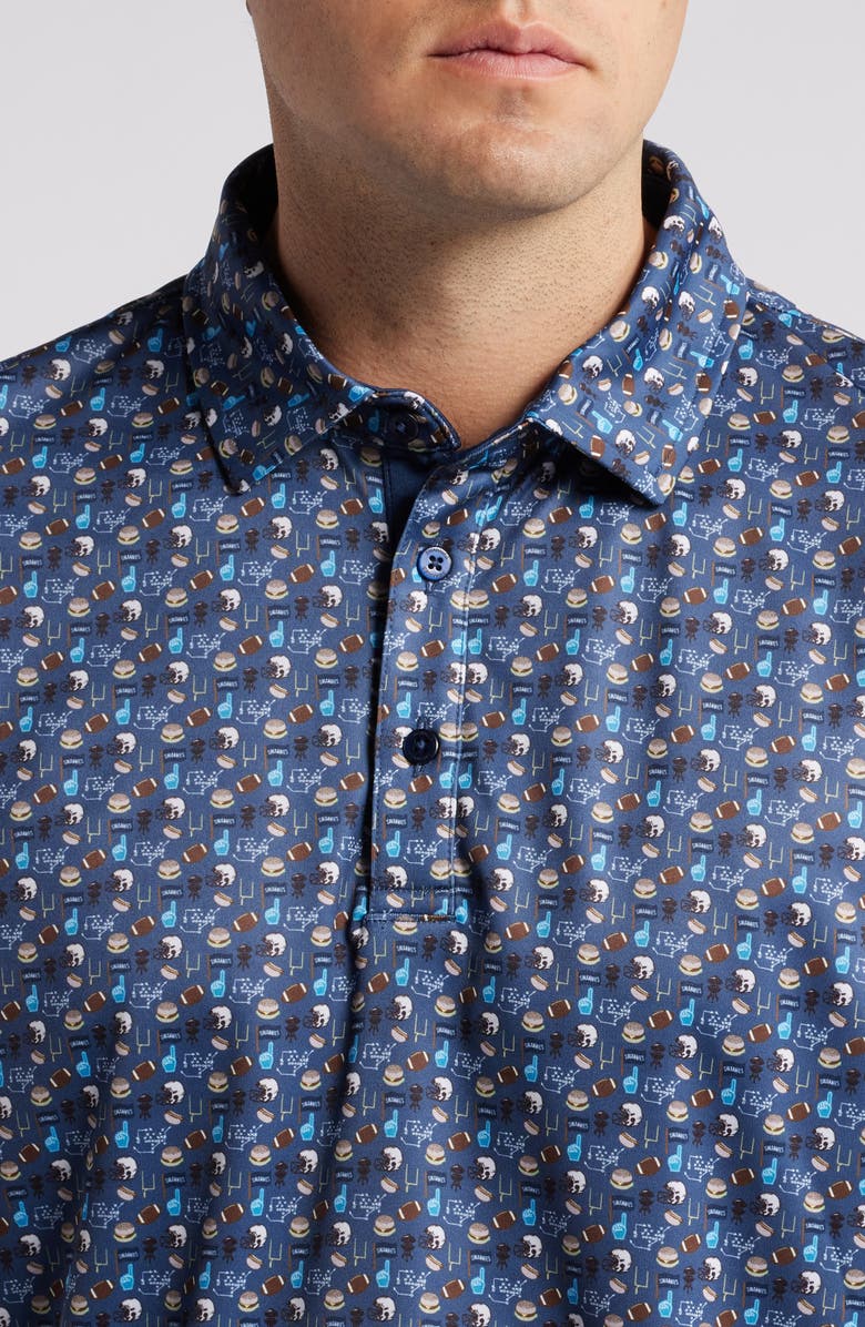 Swannies Joe Tailgate Print Golf Polo, Alternate, color, Navy