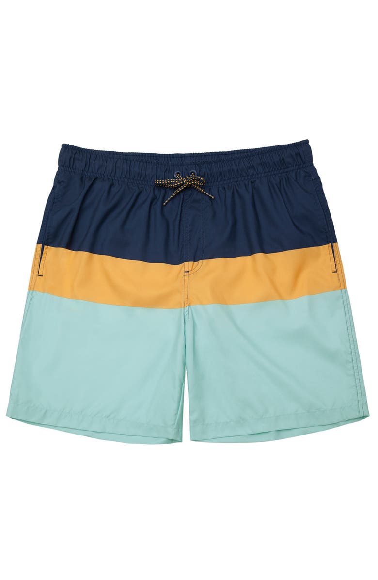 Rokka&Rolla All-Day Comfort Mesh-Lined Swim Trunks, Main, color, Navy Mustard