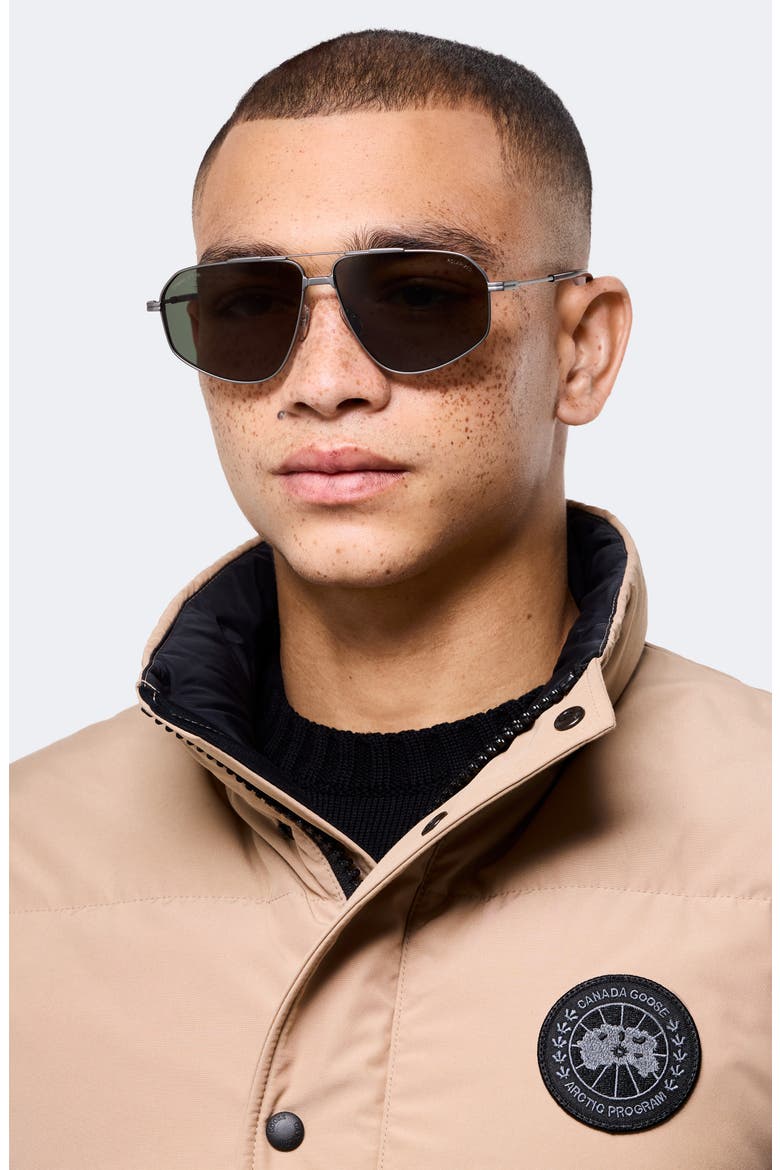 61mm Polarized Aviator Sunglasses, Alternate, color, MATTE DARK GUNMETAL