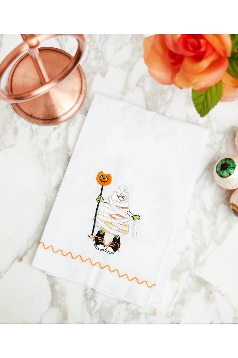 Mummy Halloween Guest Towel, Alternate, color, White
