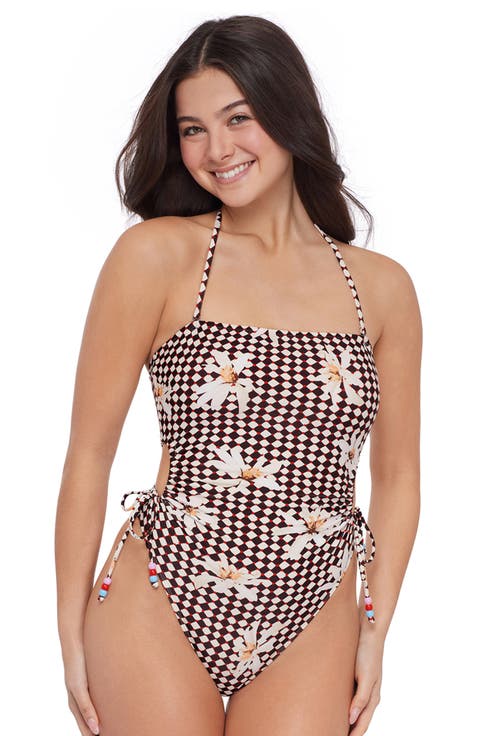 Cutout One-Piece Swimsuit With Adjustable Side Ties