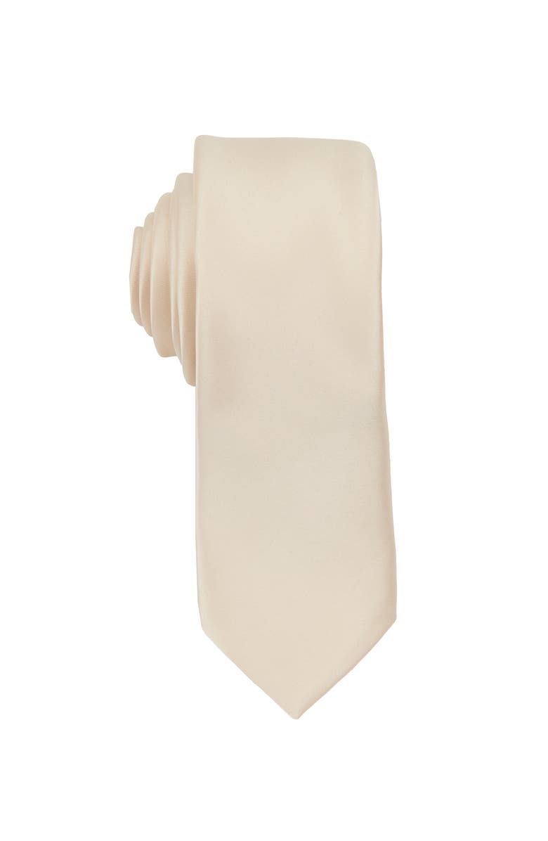 Brooklyn Brigade Men's Solid Satin Tie, Main, color, Champagne