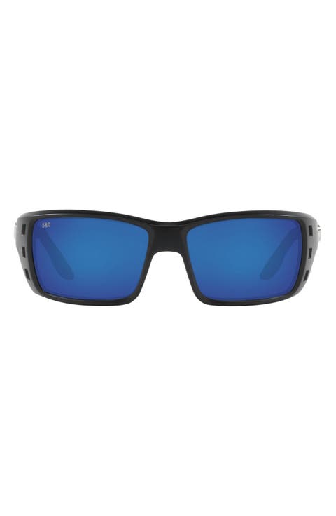 63mm Oversize Polarized Rectangular Sunglasses