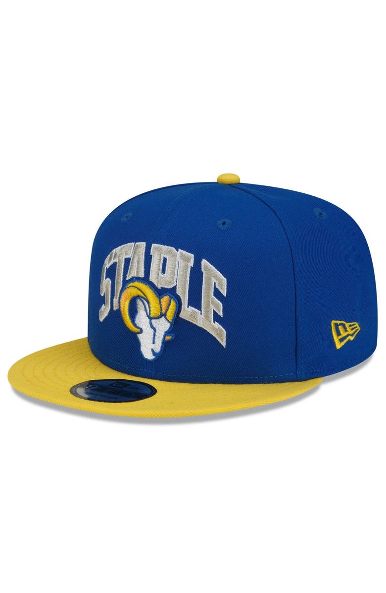 New Era x Staple Men's New Era Royal/Gold Los Angeles Rams NFL x Staple Collection 9FIFTY Snapback Adjustable Hat, Alternate, color, 