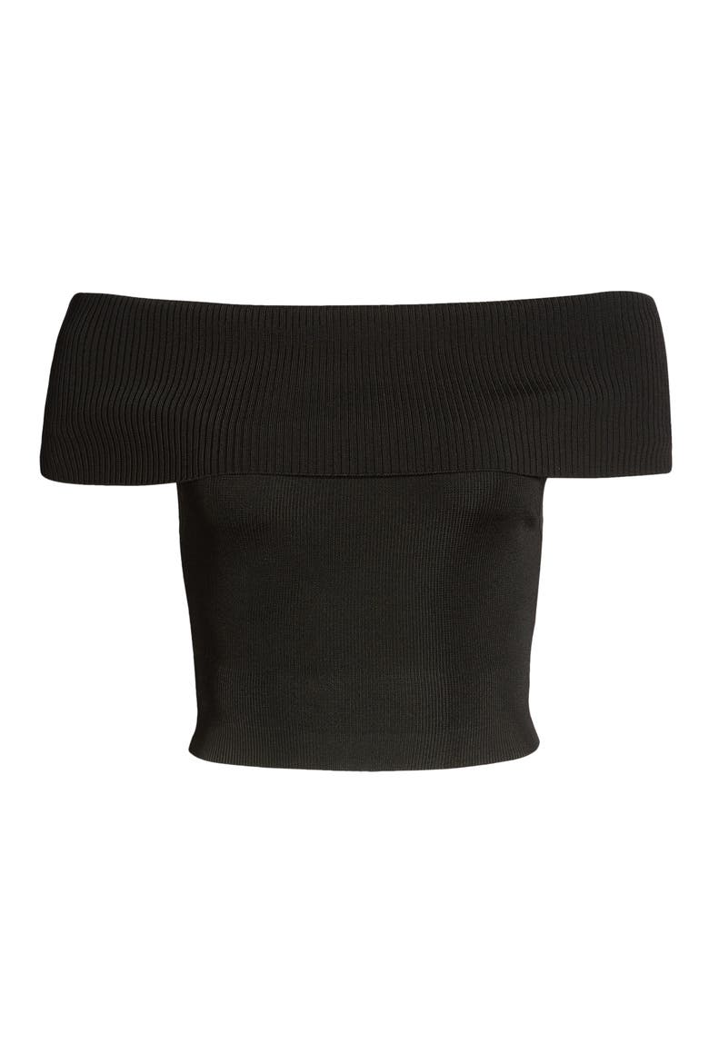 Foldover Rib Crop Top, Alternate, color, BLACK001
