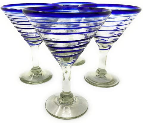 Spiral Design Modern Margarita Glasses - Set of 4