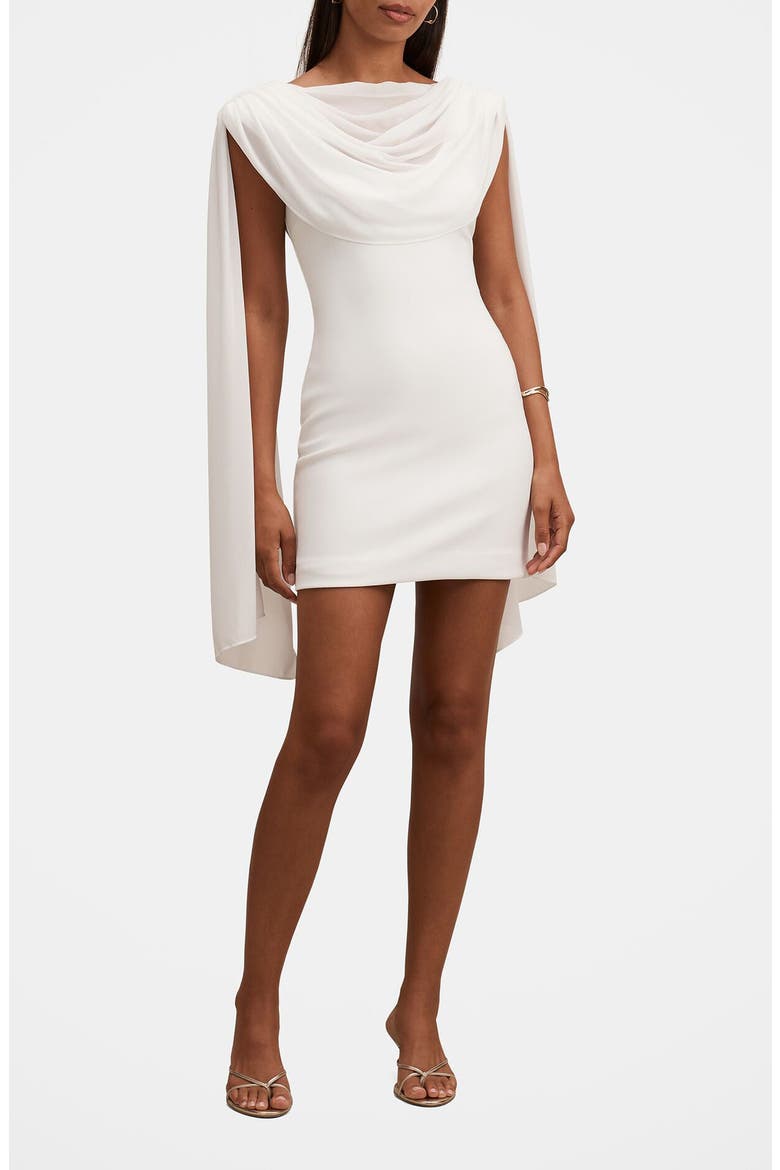 Bowie Drape Detail Minidress, Main, color, PORCELAIN