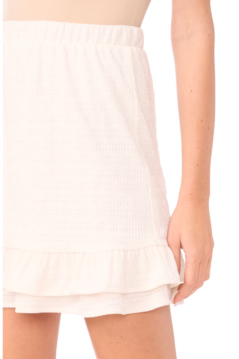 Double Ruffle Miniskirt, Alternate, color, NEW IVORY