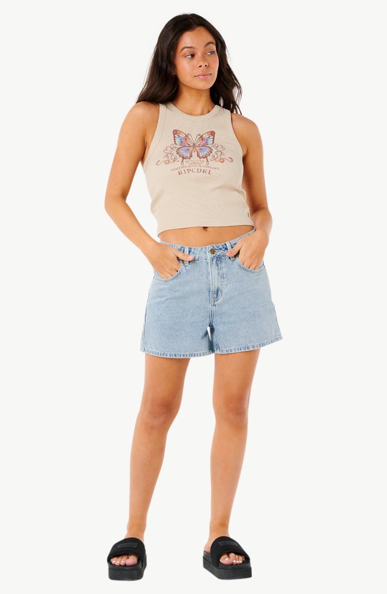 Rip Curl Butterfly Rib Crop Tank Top, Alternate, color, Natural