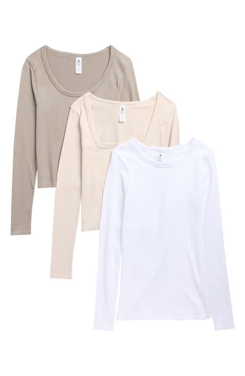Assorted 3-Pack Leighton Rib Seamless T-Shirts