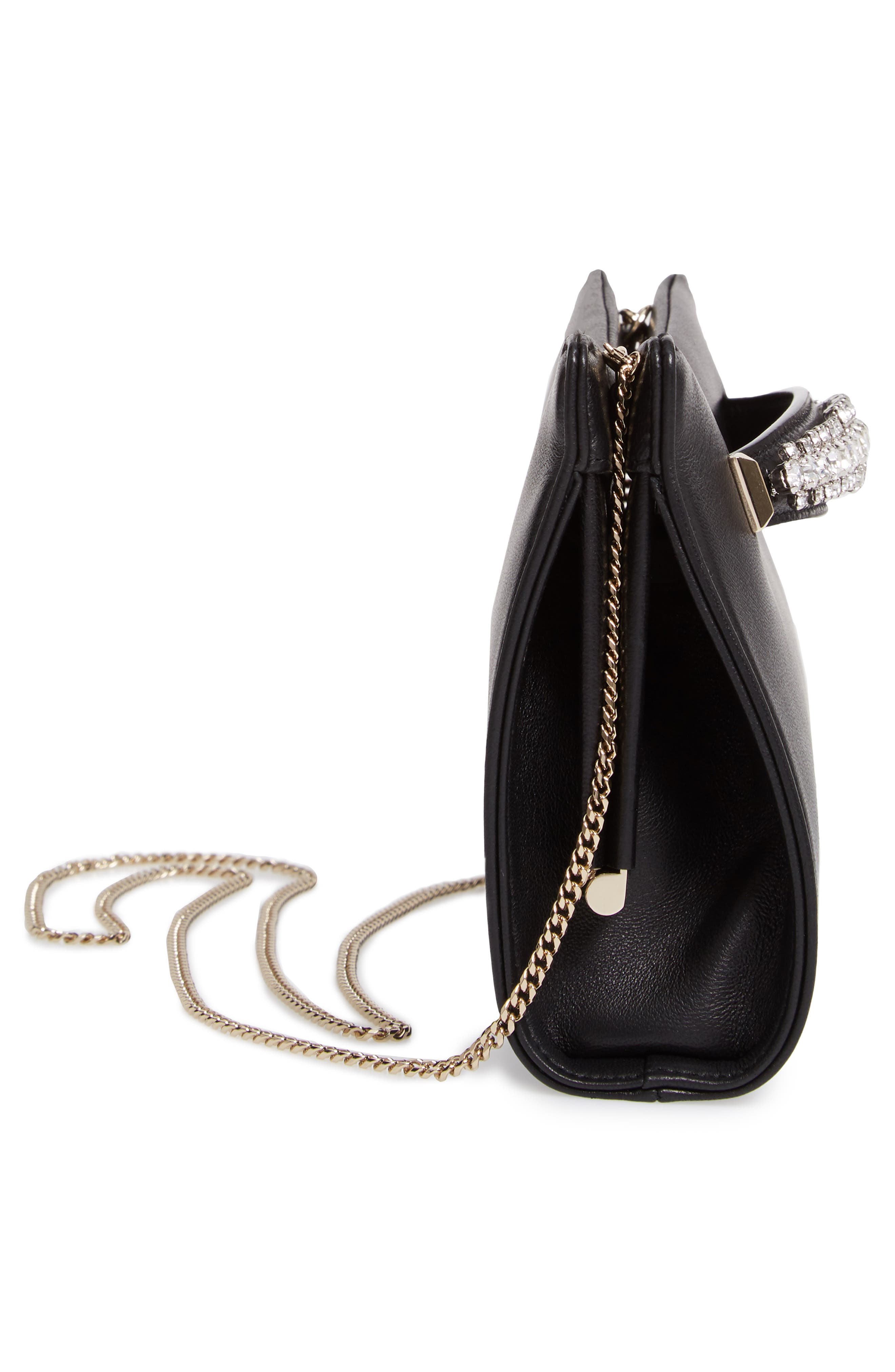 Jimmy Choo Nappa Leather Clutch with Crystal Bracelet, Alternate, color, 