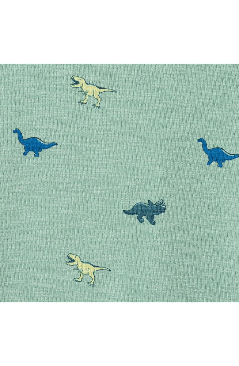 Andy & Evan Kids' Dino Print Short Sleeve Knit Button-Up Shirt & Drawstring Shorts Set, Alternate, color, 