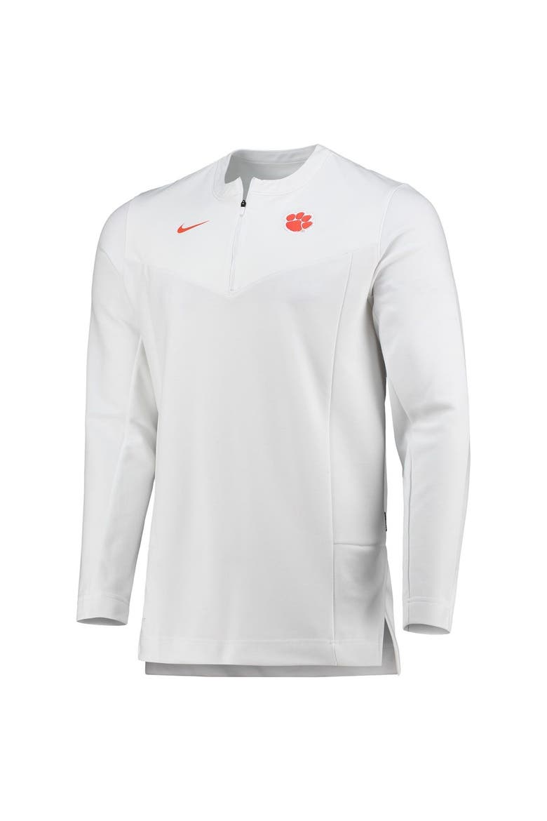 Men's Nike White Clemson Tigers Logo Performance Quarter-Zip Jacket, Alternate, color, White