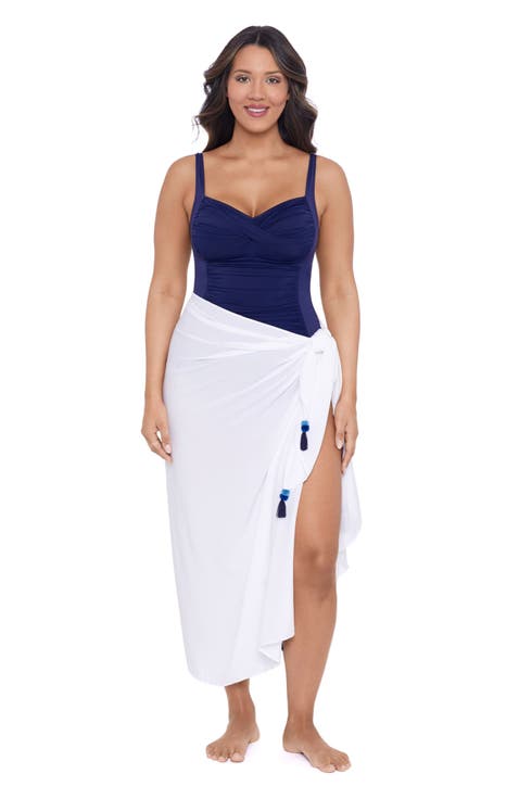 Adjustable Side Tie Tassel Pareo Swimsuit Coverup