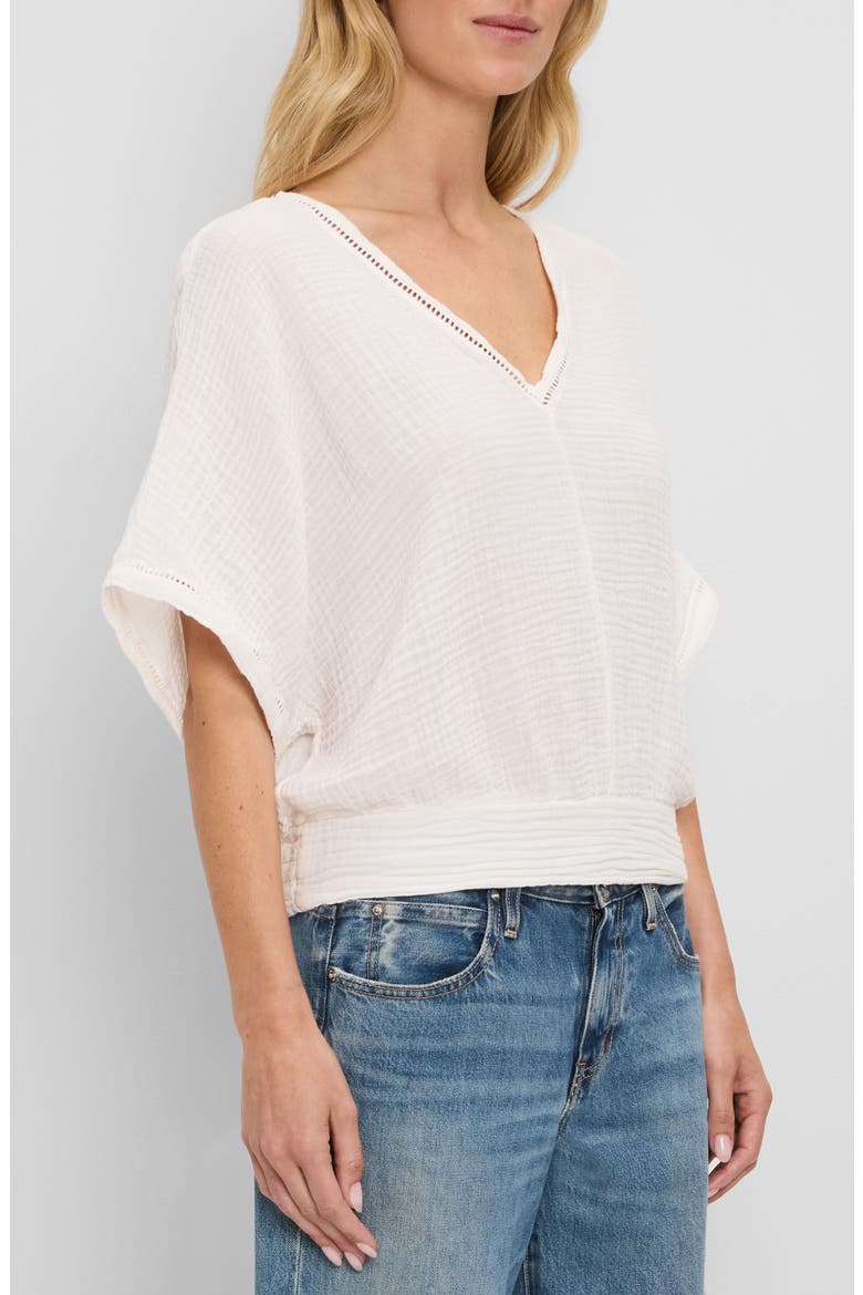 Imani Cropped Dolman Sleeve Top, Alternate, color, CHALK