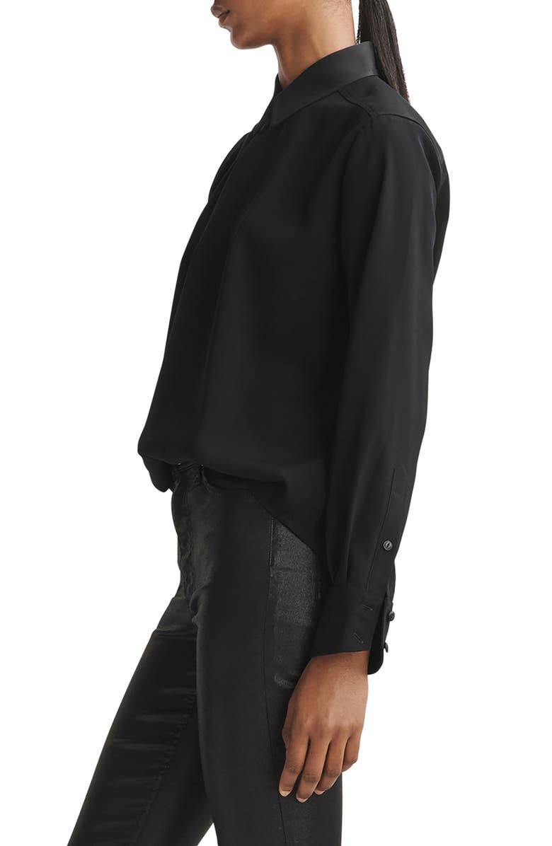 rag & bone Phillipa Point Collar Blouse, Alternate, color, Black