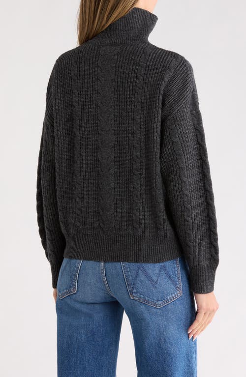 Renee C Braided Quarter Zip Sweater In Gray