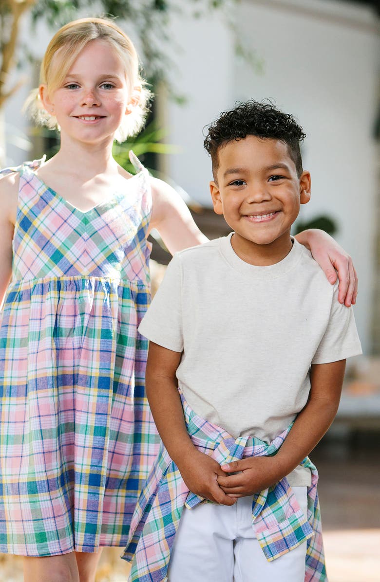 Hope & Henry Kids' Organic Short Sleeve Henley Tee, Alternate, color, Oatmeal Heather