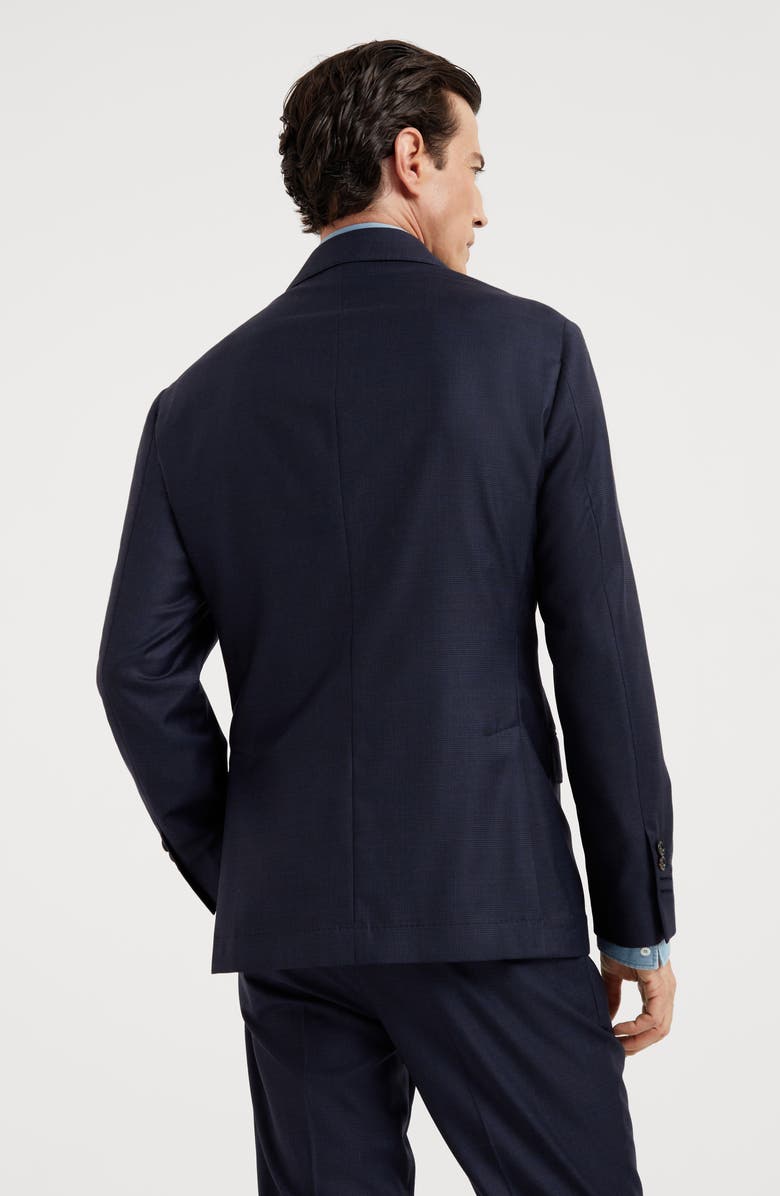 Brunello Cucinelli Prince of wales blazer, Alternate, color, Blue