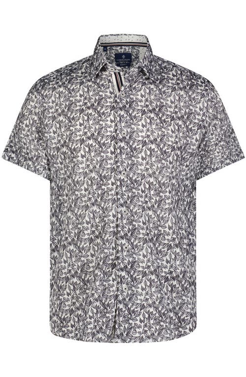 Luchiano Visconti Leaf Print Short Sleeve Shirt In Multi