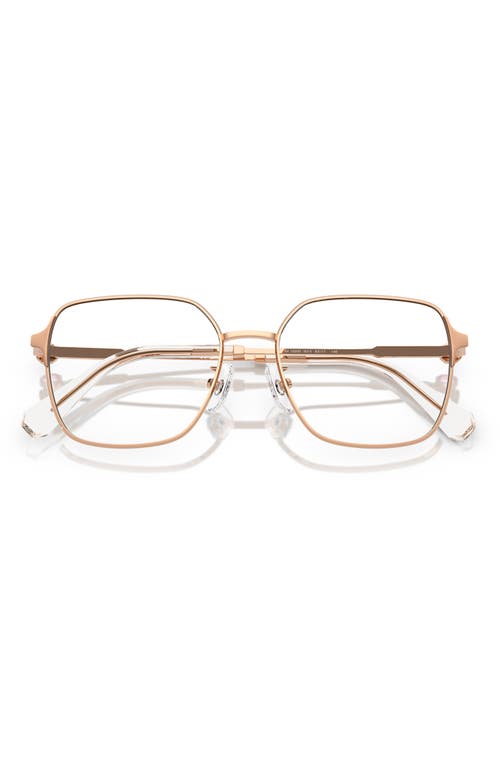 Swarovski 53mm Square Optical Glasses In Rose Gold