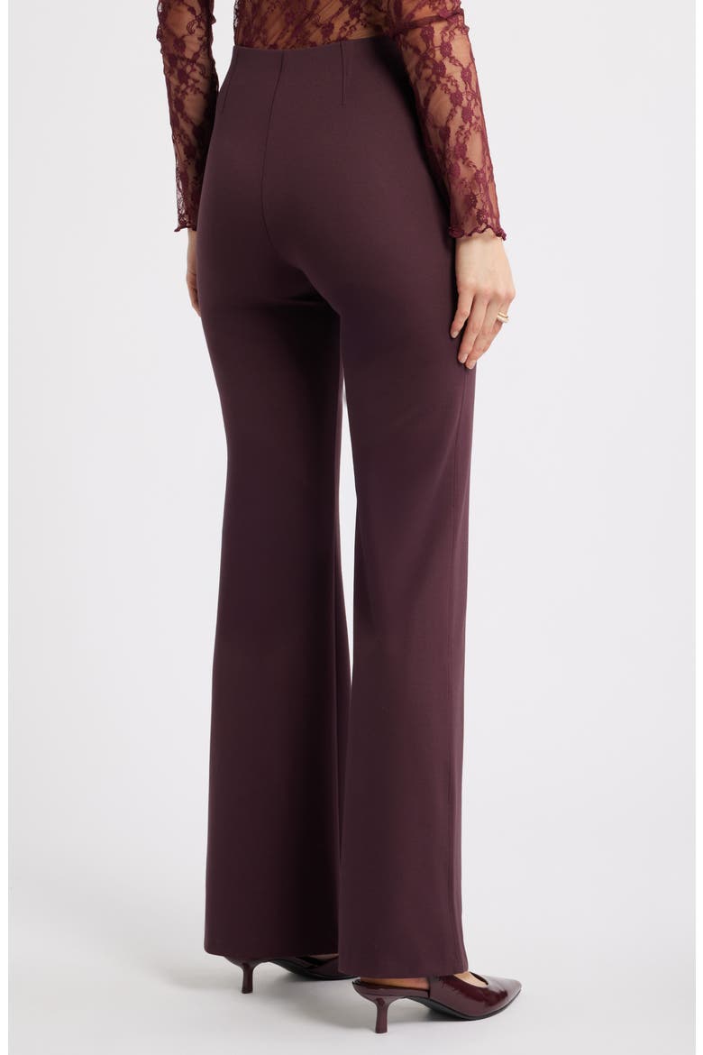 High Waist Flare Pants, Alternate, color, BURGUNDY FUDGE