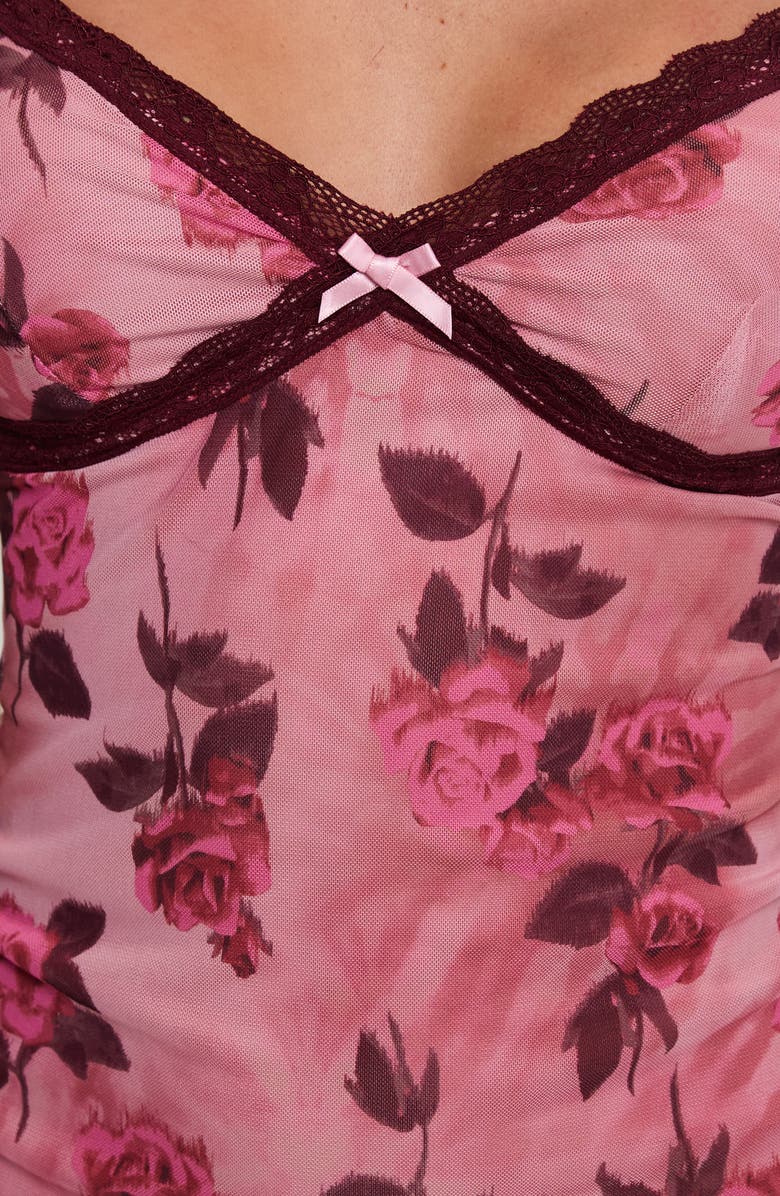 Princess Polly Claudelia Floral Lace Detail Minidress, Alternate, color, 